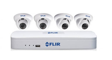 4 camera CCTV package with Dome IP cameras