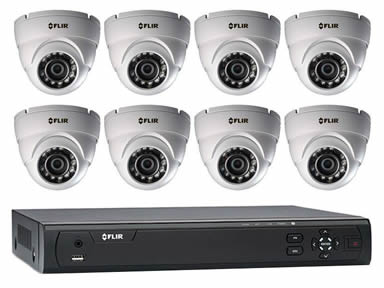 8 camera package with IP dome cameras